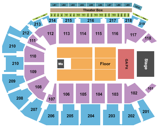 Summit Arena Zach Top Seating Chart